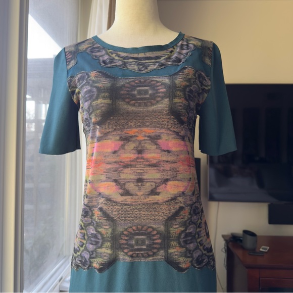 Vintage Vivienne Tam Geometric Print Mesh Dress - Picture 2 of 11